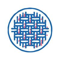 plain weave fabric material icon doodle illustration vector