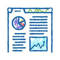 analytics report icon doodle illustration vector