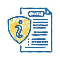 information document icon doodle illustration vector