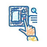 password biometrics integration icon doodle illustration vector