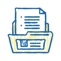 document folder icon doodle illustration vector
