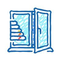 windows energy efficient icon doodle illustration vector