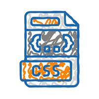 css file format document icon doodle illustration vector