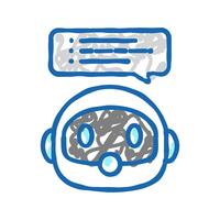 speech chat bot icon doodle illustration vector