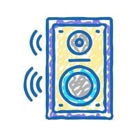 dynamic speaker icon doodle illustration vector