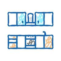 kitchen furniture icon doodle illustration vector