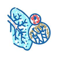 lung with asbestos icon doodle illustration vector