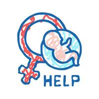 help and consultation fertilization icon doodle illustration vector
