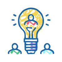 idea for search potential client and crowdsoursing icon doodle illustration vector