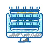 testing computer screen semiconductor manufacturing icon doodle illustration vector