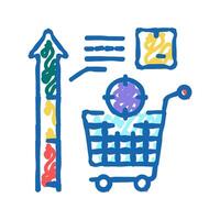 sales data visualization icon doodle illustration vector