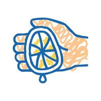 lemon juice add icon doodle illustration vector