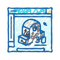3d modeling architectural drafter icon doodle illustration vector