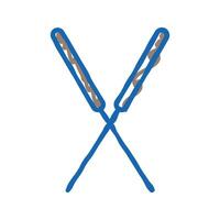 crossed needles acupuncture icon doodle illustration vector