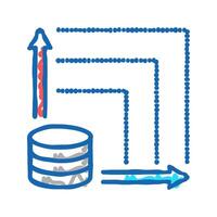 graphic monitoring digital processing icon doodle illustration vector