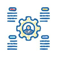 metrics technical sales engineer icon doodle illustration vector