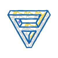 triangle impossible geometric shape icon doodle illustration vector