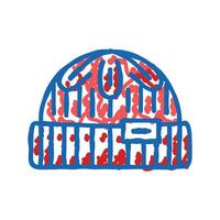 beanie hat hipster retro icon doodle illustration vector