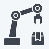 Icon Arm Robot. related to Industry symbol. glyph style. design editable vector
