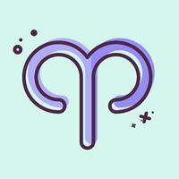 Icon Aries. related to Astrology symbol. MBE style. design editable vector