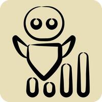 Icon AI Development Speed. related to Development symbol. hand drawn style vector