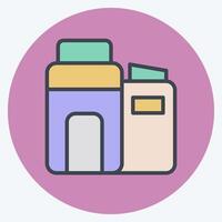 Icon Eco Factory. related to Industry symbol. color mate style. design editable vector