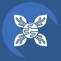 Icon Peace Environment. related to World Peace symbol. long shadow style. editable vector