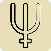Icon Neptune. related to Astrology symbol. hand drawn style. design editable vector