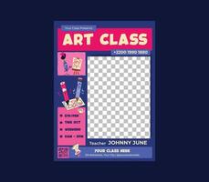 Art Class Flyer. Art Workshop Template Design vector