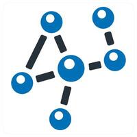 Atom and education icon concept in blue color vector