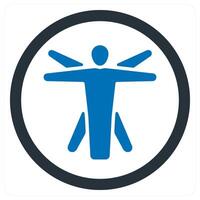 Vitruvian Man icon concept in blue color vector