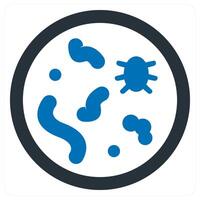 Bacteria and virus icon concept in blue color vector