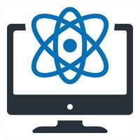 Physics icon concept in blue color vector