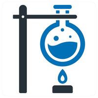 Chemistry and science icon concept in blue color vector
