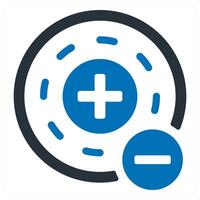 Atom icon concept in blue color vector