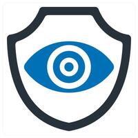 Protection and security icon concept in blue color vector