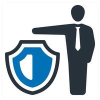 Security Administrator concept in blue color vector