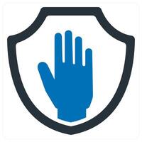 Shield and security icon concept in blue color vector
