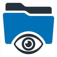 Private folder icon concept in blue color vector