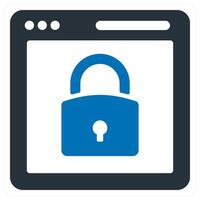 Webpage Security icon concept in blue color vector