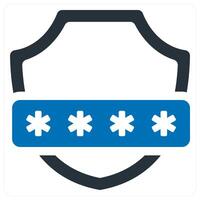 Password and secured icon concept in blue color vector
