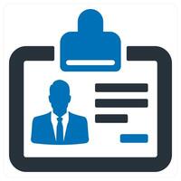 Id Card and proof icon in blue color vector