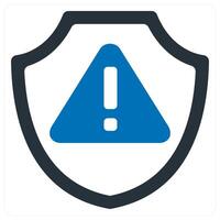 Warning and alert icon concept in blue color vector