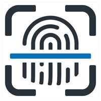 Fingerprint Scan icon concept in blue color vector