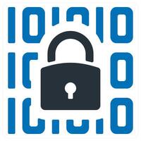 Data Security icon concept in blue color vector