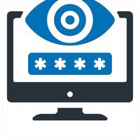 Password and security icon concept in blue color vector