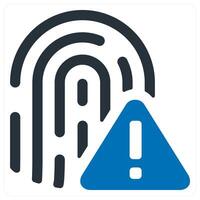 Fingerprint Error icon concept in blue color vector