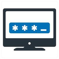 Password and safe icon concept in blue color vector