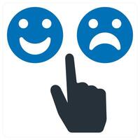 Feedback icon concept in blue color vector