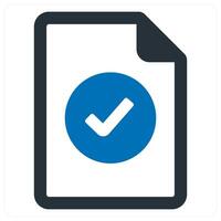 Approved Document icon concept in blue color vector